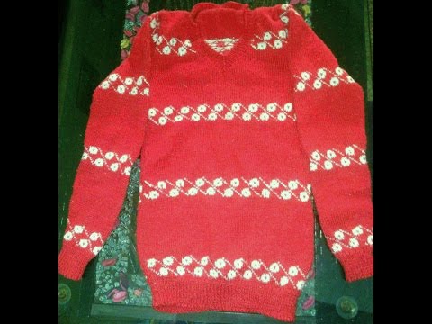 Two Colour Baby Sweater Design In Hindi Circle Design