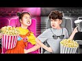 Baby doll and mike play pink vs black cinema challenge  funny stories about baby doll family