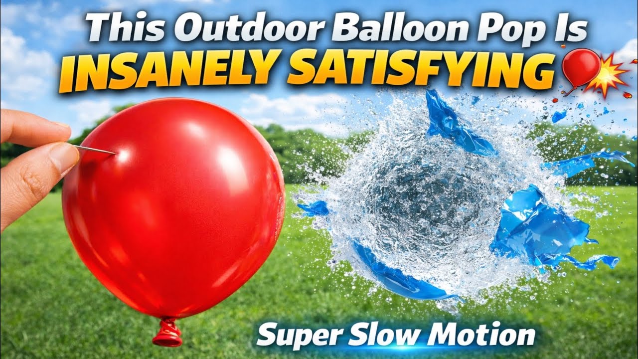 This Outdoor Balloon Pop Is Insanely Satisfying 🎈💥 | Super Slow Motion