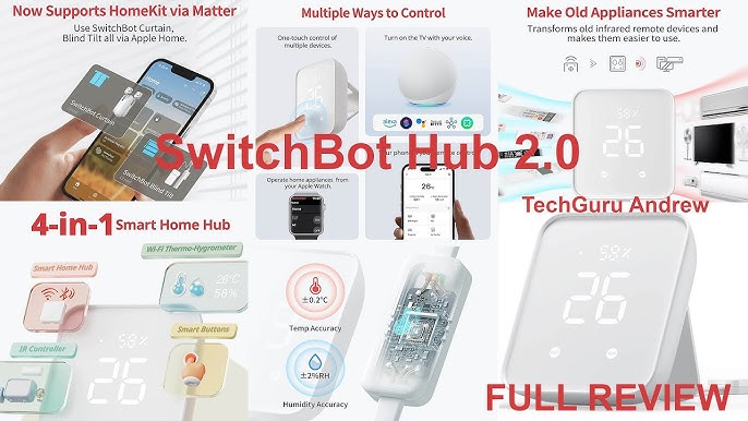 SwitchBot Hub 2  Smart Wi-Fi Hygrometer & Infrared Remote Hub