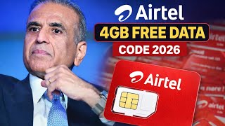 Airtel 4GB Free Data Code 2026 😱 | Working Trick Today!