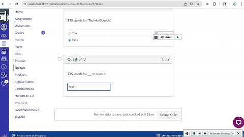 Using ReadSpeaker in Canvas Classic Quizzes with Honorlock