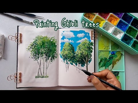 Video: How To Draw A Tree With Gouache