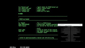 OS128, acia terminal + file io