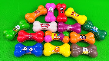 Mixing Rainbow CLAY with Numberblocks inside Bone Coloring! ASMR