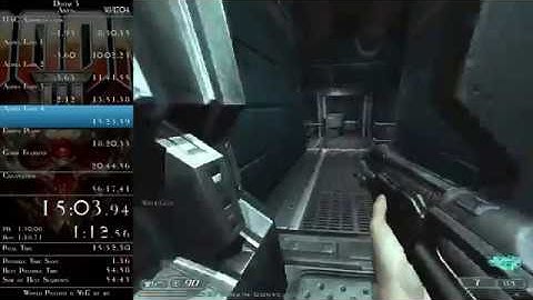Doom 3 - Any% Single-Segment Speedrun in 0:55:54 (time without loads)