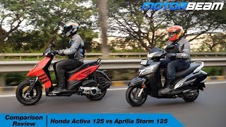 Honda Activa 125 vs Aprilia Storm 125 - Best Scooter? | MotorBeam