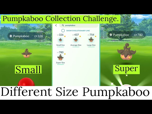 Different Size Pumpkaboo Pokemon Go Pumpkaboo Collection Challenge Pokemon Go Event Youtube