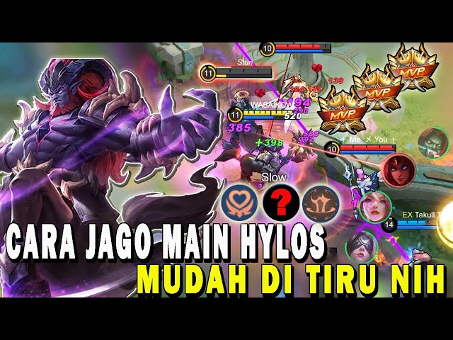 CARA MAIN HYLOS TERBARU❗BUILD EMBLEM DAN ITEM HYLOS❗GAMEPLAY DAN ROTASI HYLOS ROAMER -MOBILE LEGENDS class=