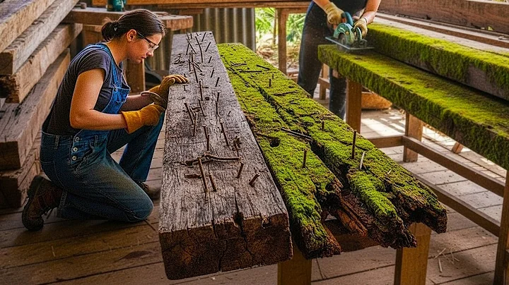 Incredible Process of Turning Old, Hard Train Sleepers into Unique Monolithic Furniture