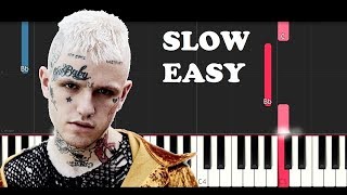 Video thumbnail of "Lil Peep - Witchblades (SLOW EASY PIANO TUTORIAL)"