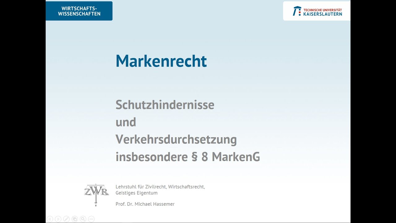 Update New Immaterialgüterrecht 9: Markenrecht Schutzhindernisse