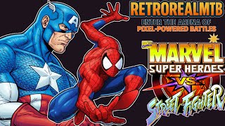 Marvel Super Heroes vs Street Fighter | Arcade | Captain America & Spider Man Speed Run | 4K | 60FPS