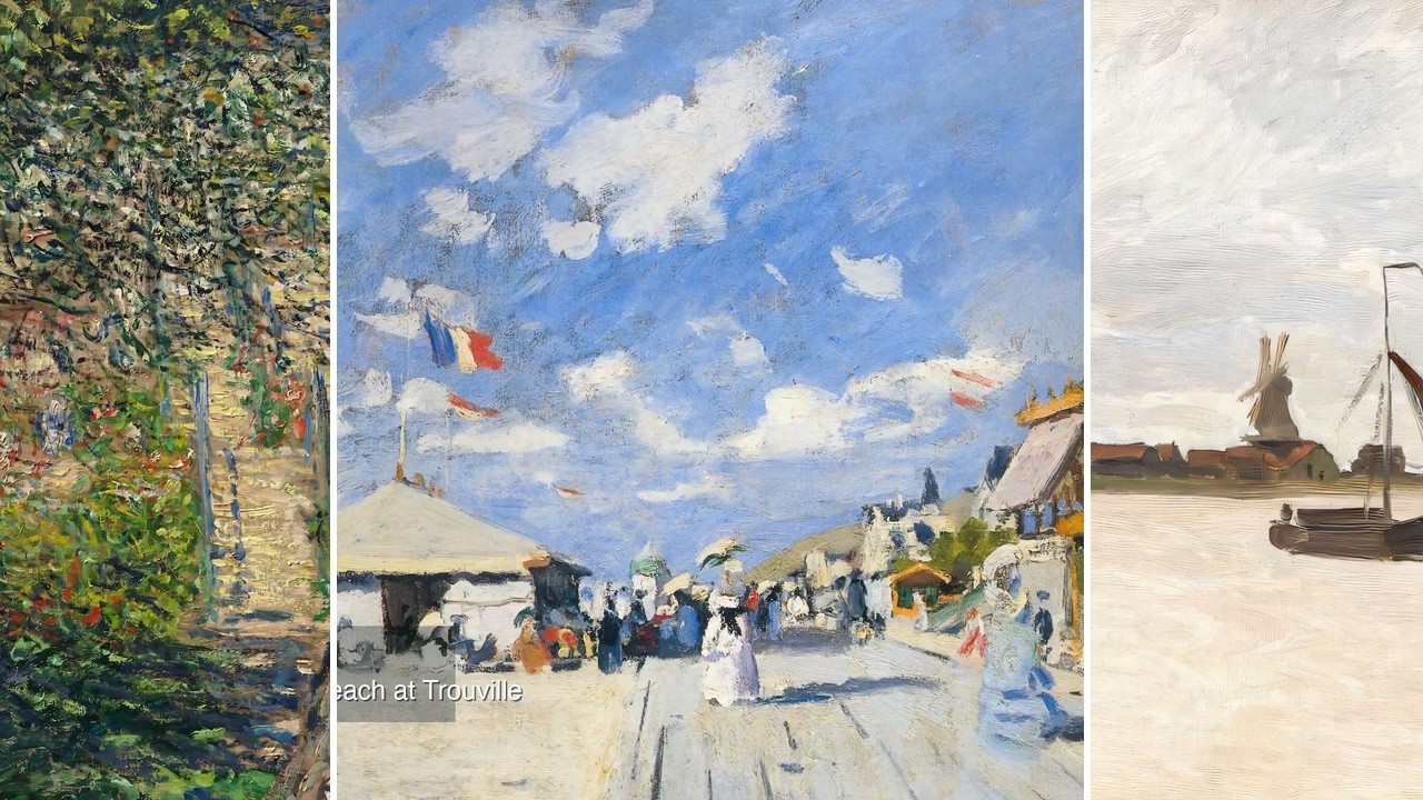 Claude Monet TV — Silent Art Gallery · July 20 Morning | The Boardwalk on the Beach a… & others