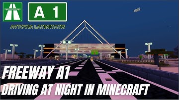 Minecraft Freeway A1 "Autovia Latinitatis" at Night.