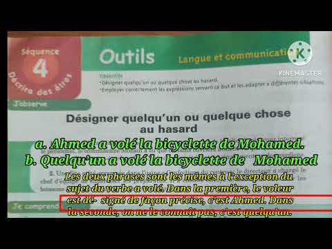 1ère année collège l' heure de français page: 90 désigner quelqu' un ou quelque chose au hasard