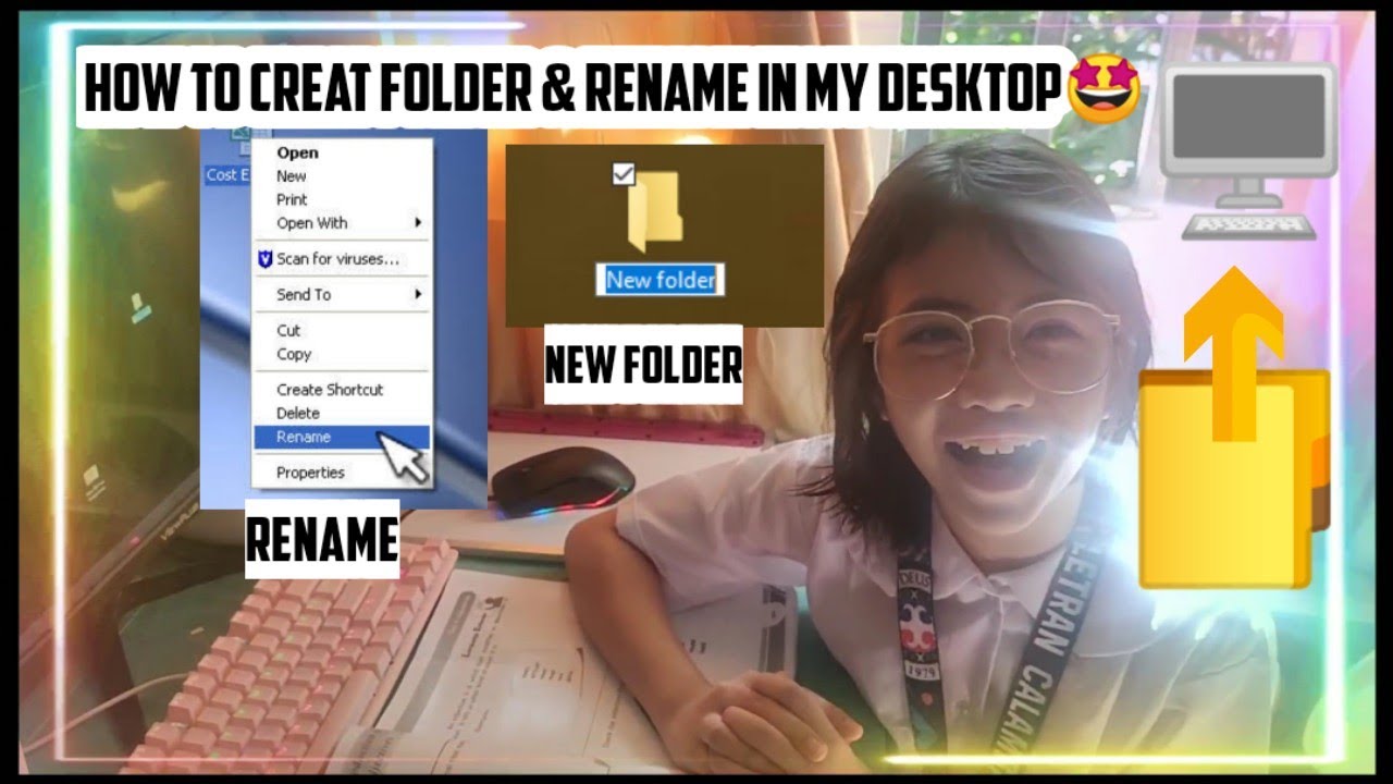 🖥📁📌How to make a folder & rename in your desktop #Tutorial #desktop # ...