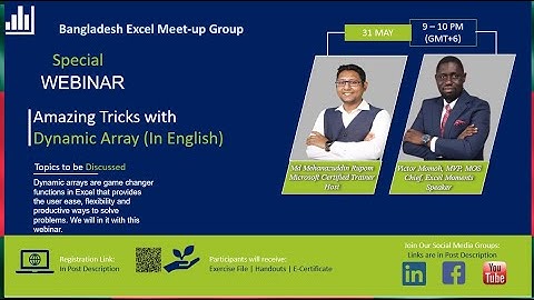 Special Webinar: Amazing Tricks with Dynamic Array by Victor Momoh