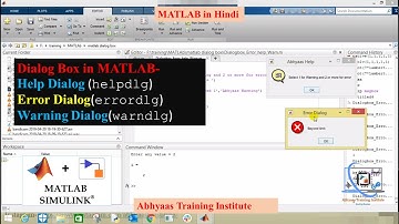 Dialog Box in MATLAB in Hindi | Help, Error, Warning Dialog box | helpdlg | warndlg | errordlg | P-2