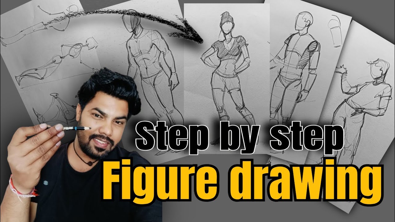 Key Step Figure Step by step figure drawing tutorial for beginners || how to draw ...