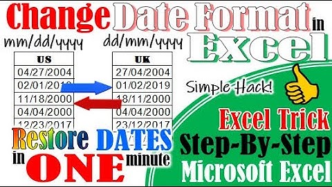 Change date format from dd/mm/yyyy to mm/dd/yyyy in Excel