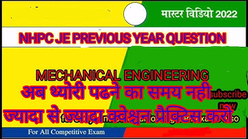 NHPC je previous year question paper mechanical engineering model paper important question