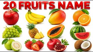 20 Fruits Name for Kids | Learn Fruit Names in English & Hindi | Kids Educational Video 🍎 20 Fruits Names For Kids Learn Fruit Names Kids Learning Video1409