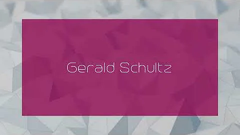 Gerald Schultz - appearance