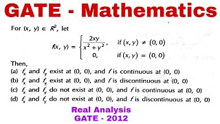 Gate Mathematics 2016 | Continuity problems | Real Analysis
