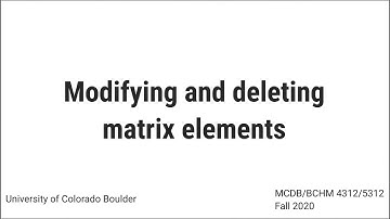 Modifying and deleting matrix elements