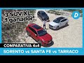 Comparativa SUV 4x4 ¡al límite!: Kia Sorento vs Hyundai Santa Fe vs SEAT Tarraco | Diariomotor