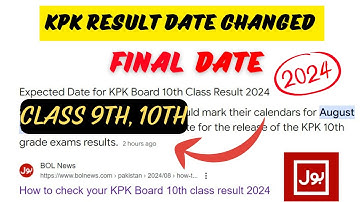 Matric Result 2024 KPK Board Final Date Changed Class 9th result 2024 class 10th result 2024