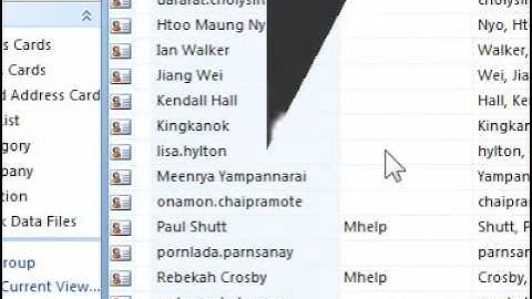 How to open contacts from the navigation pane in Outlook