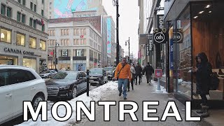 Montreal, Quebec - Winter Walk in the Rain - January 2024