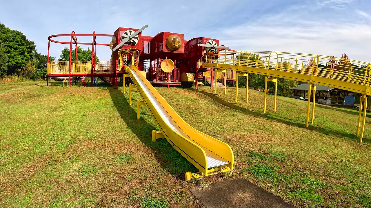 【福井県】トリムパークかなづ の短いローラーすべり台【福井県あわら市】【すべおじ】