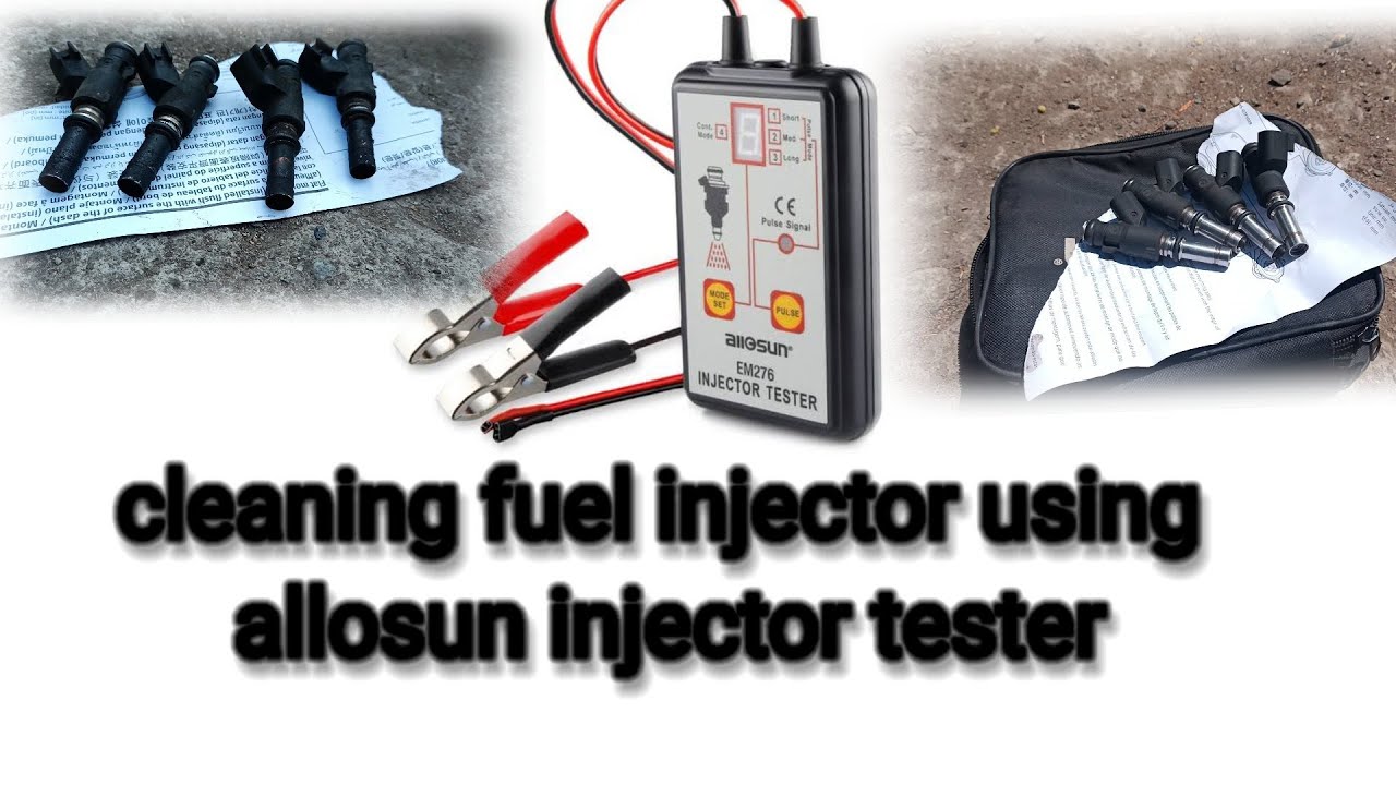 Bad fuel injector cleaning using allosun injector tester YouTube
