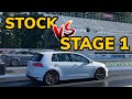 VW Golf R Integrated Engineering Stage 1 VS Stock & 1/4 Mile Comparison