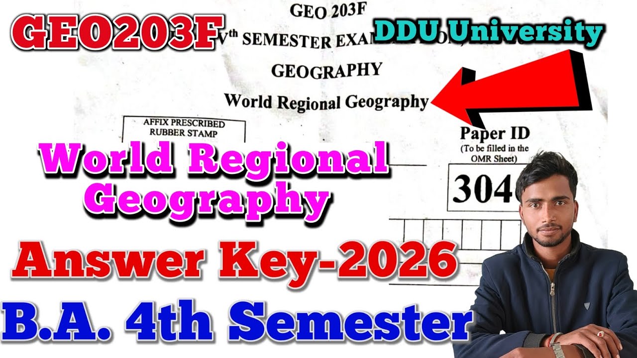 GEO203F Answer key of world Regional Geography ba 4th semester। ddu ...