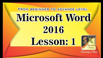 MS Word 2016 in Urdu/Hindi Lesson No 1 Introduction