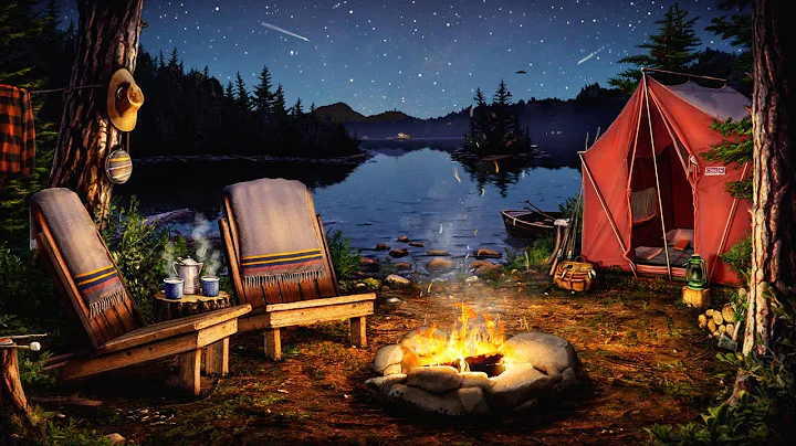 Campfire by the Lake Ambience with Crickets, Owls, Water, & Night Sounds for Relaxation & Sleep - DayDayNews