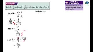 Math F3 | Chapter 5 Trigonometric Ratios | (Example 7) Determine values of sine, cosine and tangent