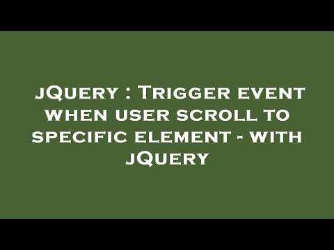 jQuery : Trigger