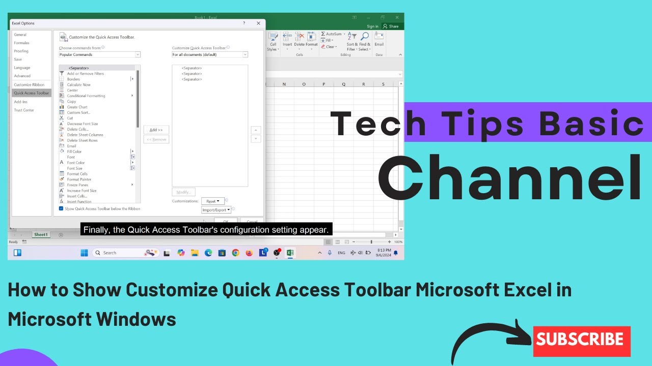 6 - How to Show Customize Quick Access Toolbar Microsoft Excel in ...