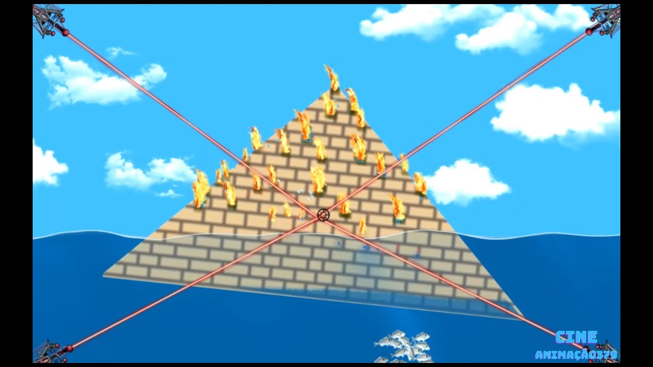 Sinking a floating pyramid with a laser beam in Floating Sandbox ...