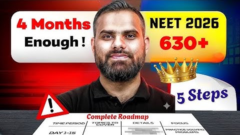 5 Steps to Crack NEET 2026 in 4 Months ! ⚠️ 630+ Full Strategy ! 🔥 MR Sir #neet2026 