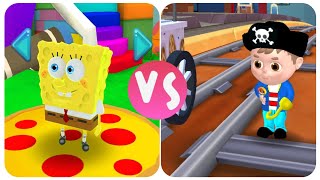 Sponge Bob of Tag with Ryan vs Pirate Niki of Vlad and Niki run ‍️