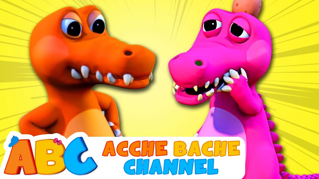 ⁣ABC Hindi | पांच छोटे मगरमछ | Five little crocodiles nursery rhymes for kids | Acche Bache Channel