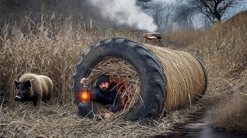 Building a Survival Shelter from Wheels and Reeds: Bushcraft Skills