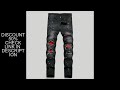 Men y2k Stretchy Skinny Denim Jeans For Men Casual pants Ripped Patchwork Hole Slim Fit Denim Hip Ho