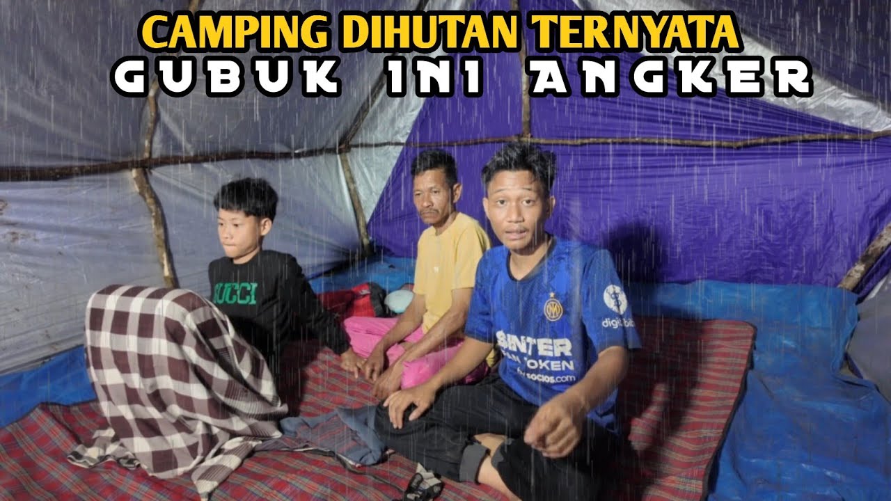 Horror!! diguyur hujan deras camping dihutan ternyata gubuk ini angker, relaxing rain sound
